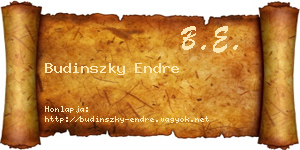 Budinszky Endre névjegykártya